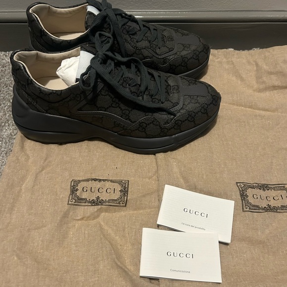 Gucci men’s rhytons sneakers size 9.5 - Picture 1 of 9